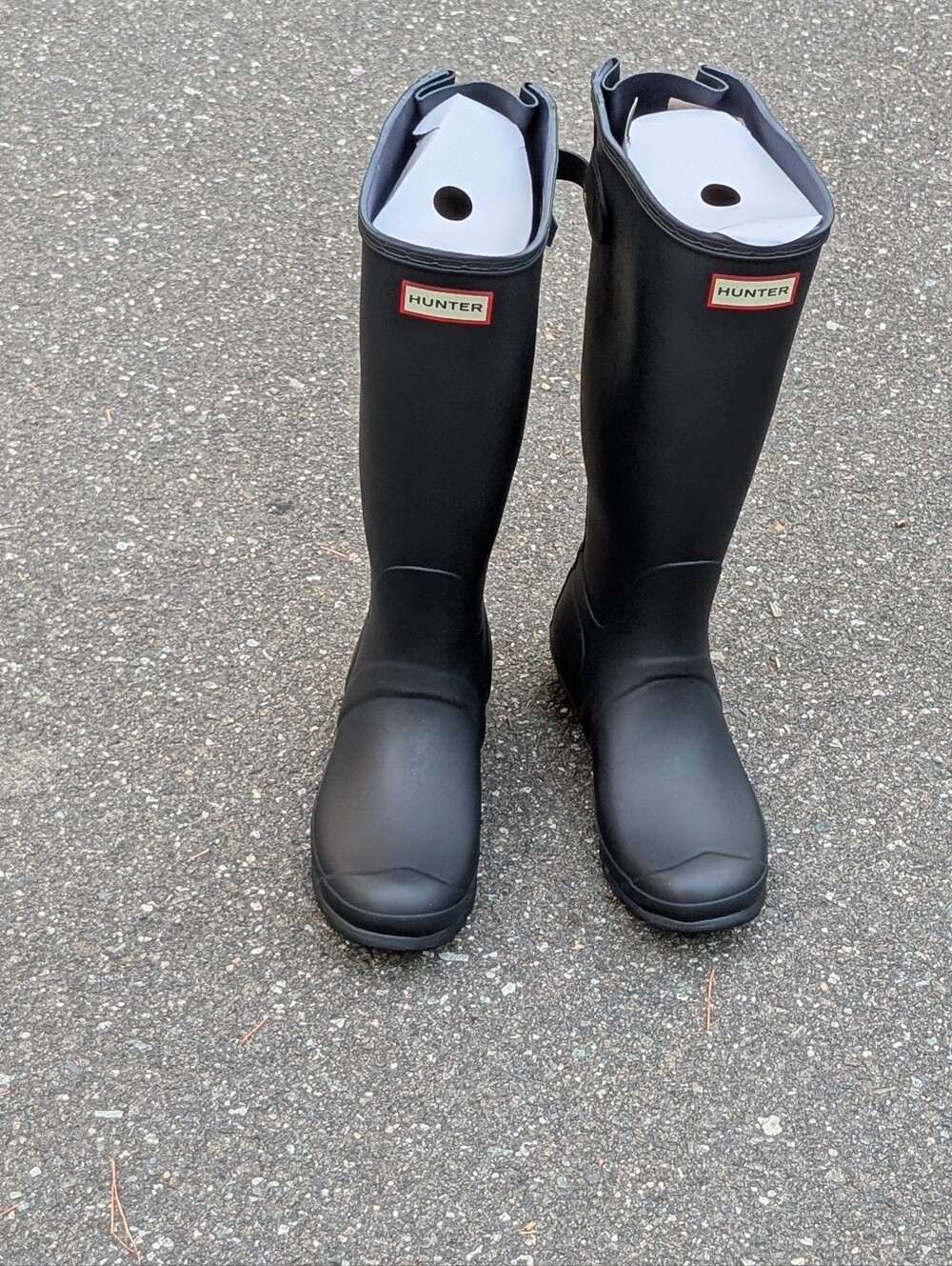 Hunter Classic Tall Adjustable Back Black Waterproof Rain Boot (New)